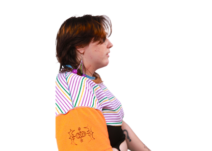 bb orange hyper wide crop top