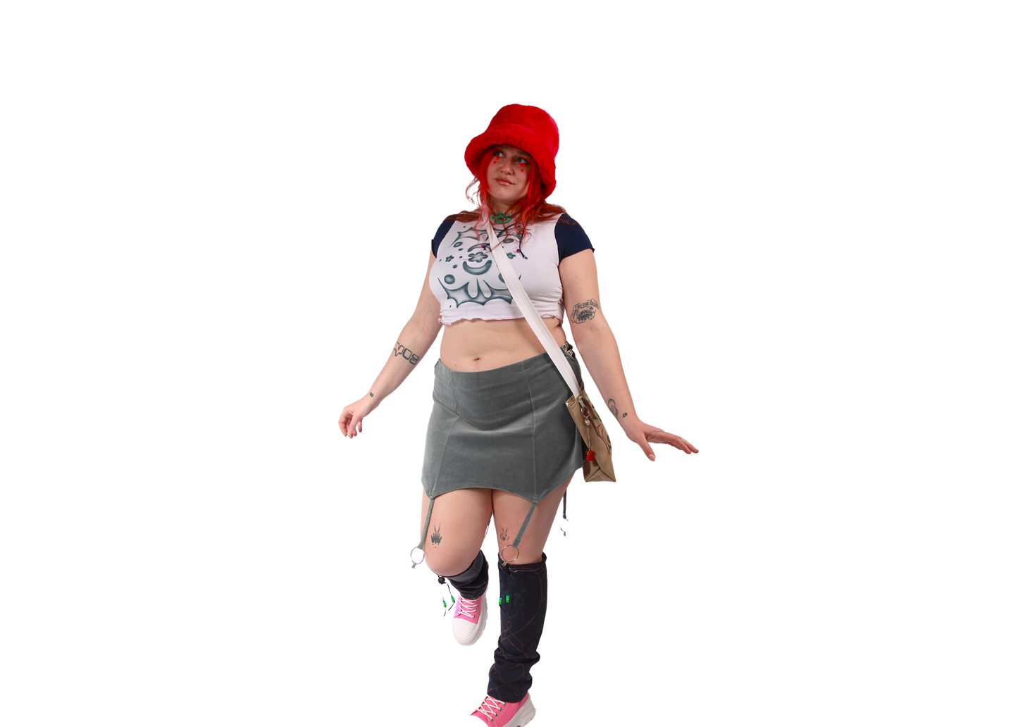 0000 teal velour mini skirt