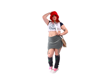 0000 teal velour mini skirt