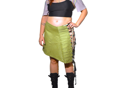 green corset skirt