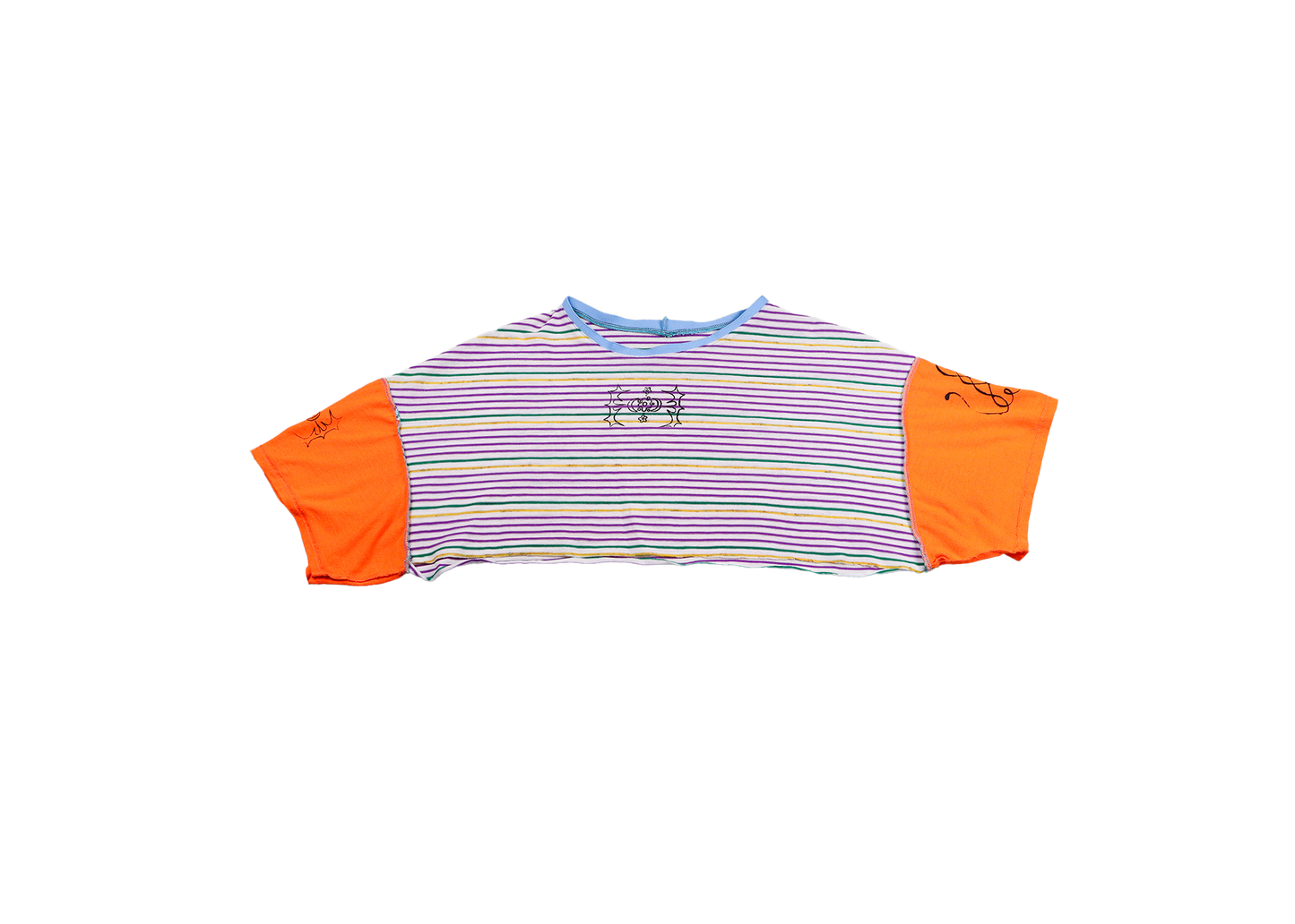 bb orange hyper wide crop top