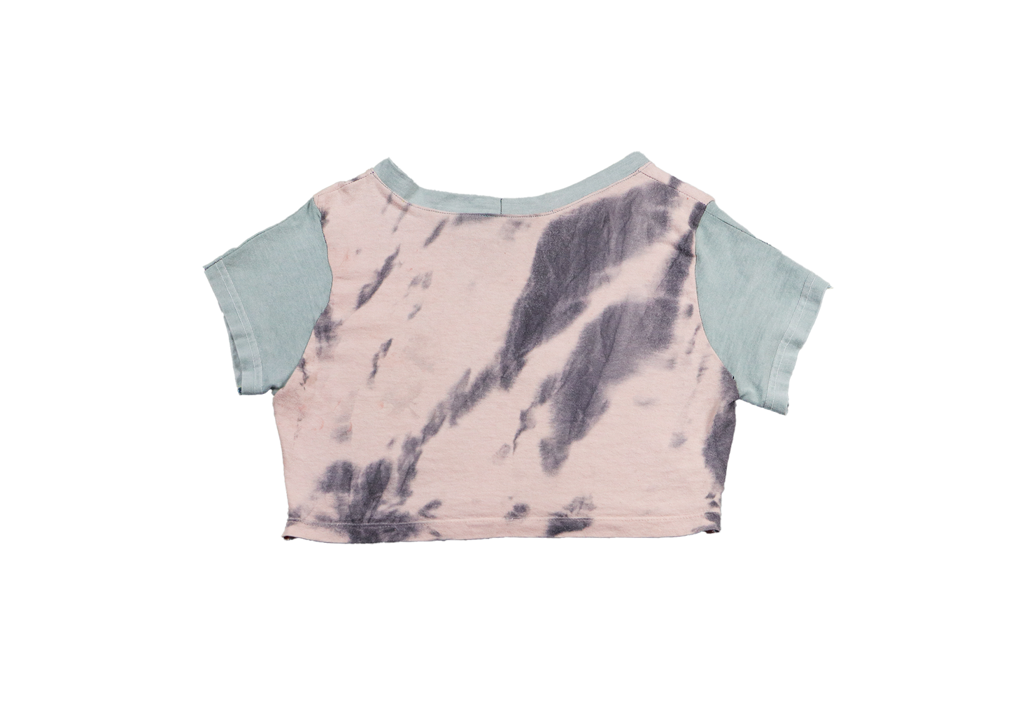 green grey tie dye printed crop top