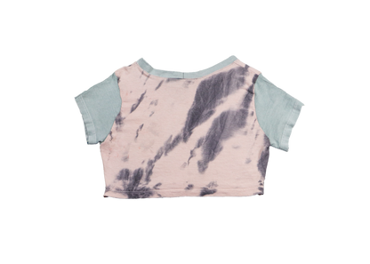 green grey tie dye printed crop top