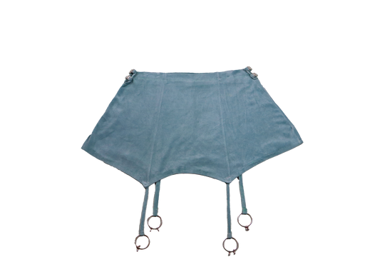 0000 teal velour mini skirt