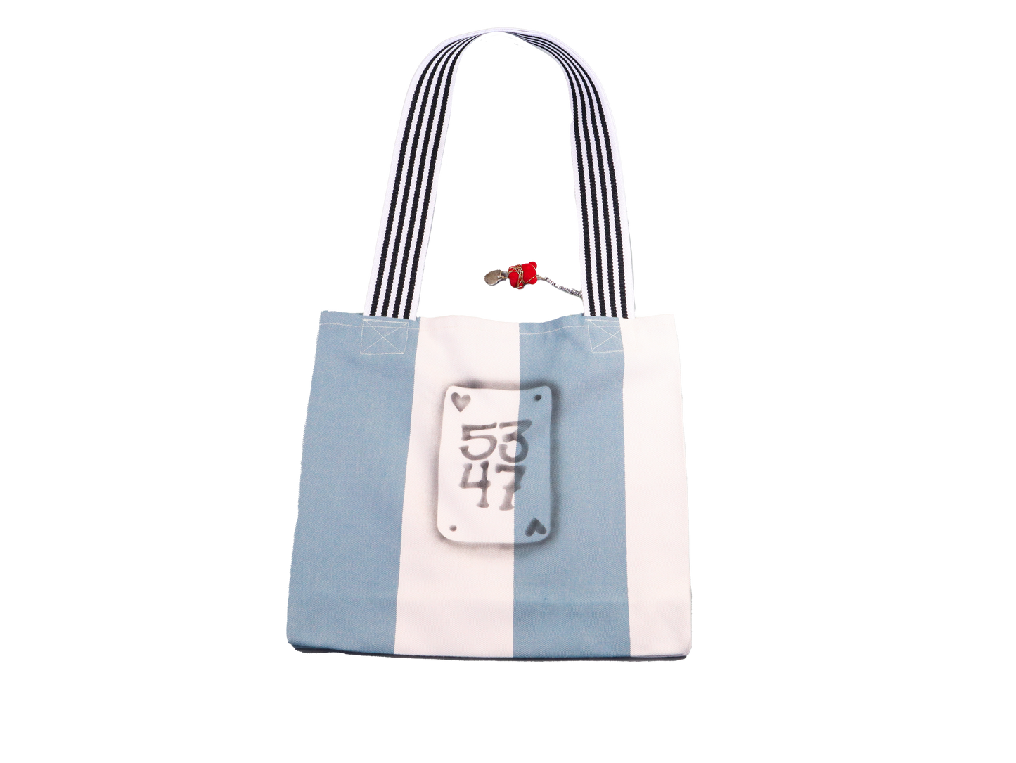 blue stripe airbrush tote bag 2