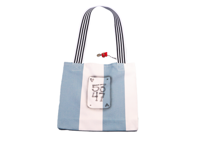 blue stripe airbrush tote bag 2